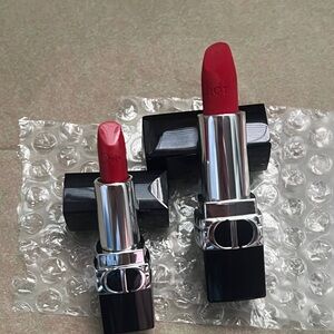 Lot of 2 Dior Rouge 999 Lipstick – Full Size & Mini Set | Iconic Matte Red BN